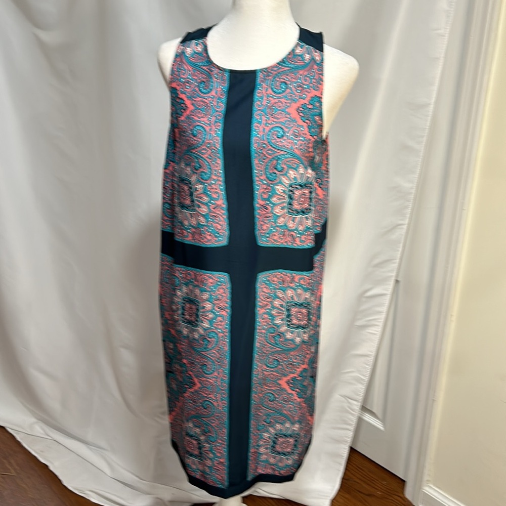 Brand new LOFT SHIFT DRESS a beautiful paisley teal, pink and white in Medium …